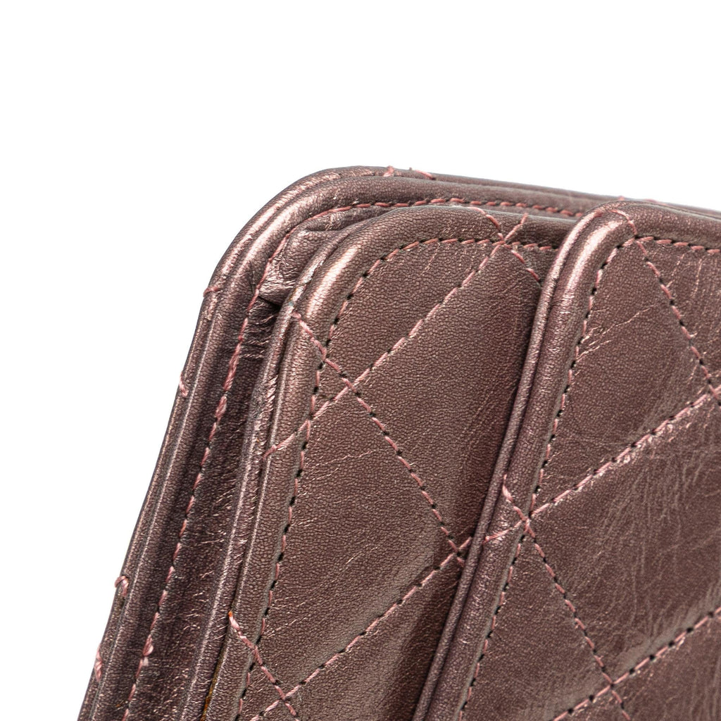 Chanel Reissue 2.55 Quilted Metallic Aged Calfskin Wallet on Chain