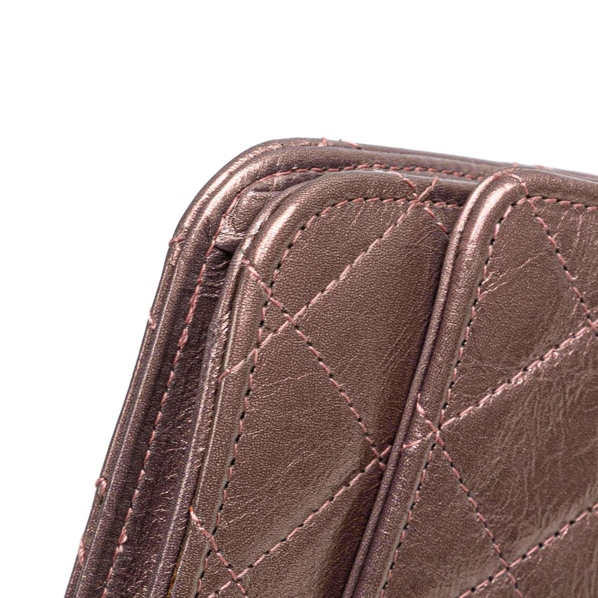 Chanel Reissue 2.55 Quilted Metallic Aged Calfskin Wallet on Chain