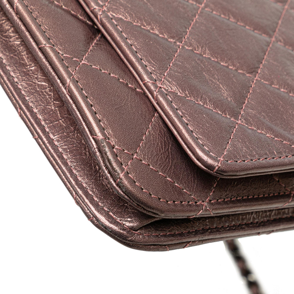 Chanel Reissue 2.55 Quilted Metallic Aged Calfskin Wallet on Chain