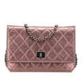 Chanel Reissue 2.55 Quilted Metallic Aged Calfskin Wallet on Chain