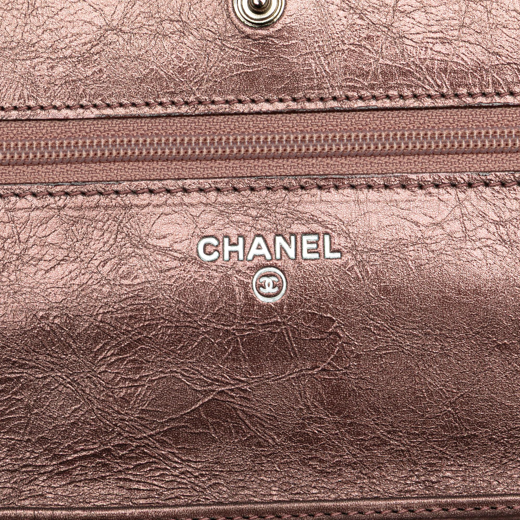 Chanel Reissue 2.55 Quilted Metallic Aged Calfskin Wallet on Chain