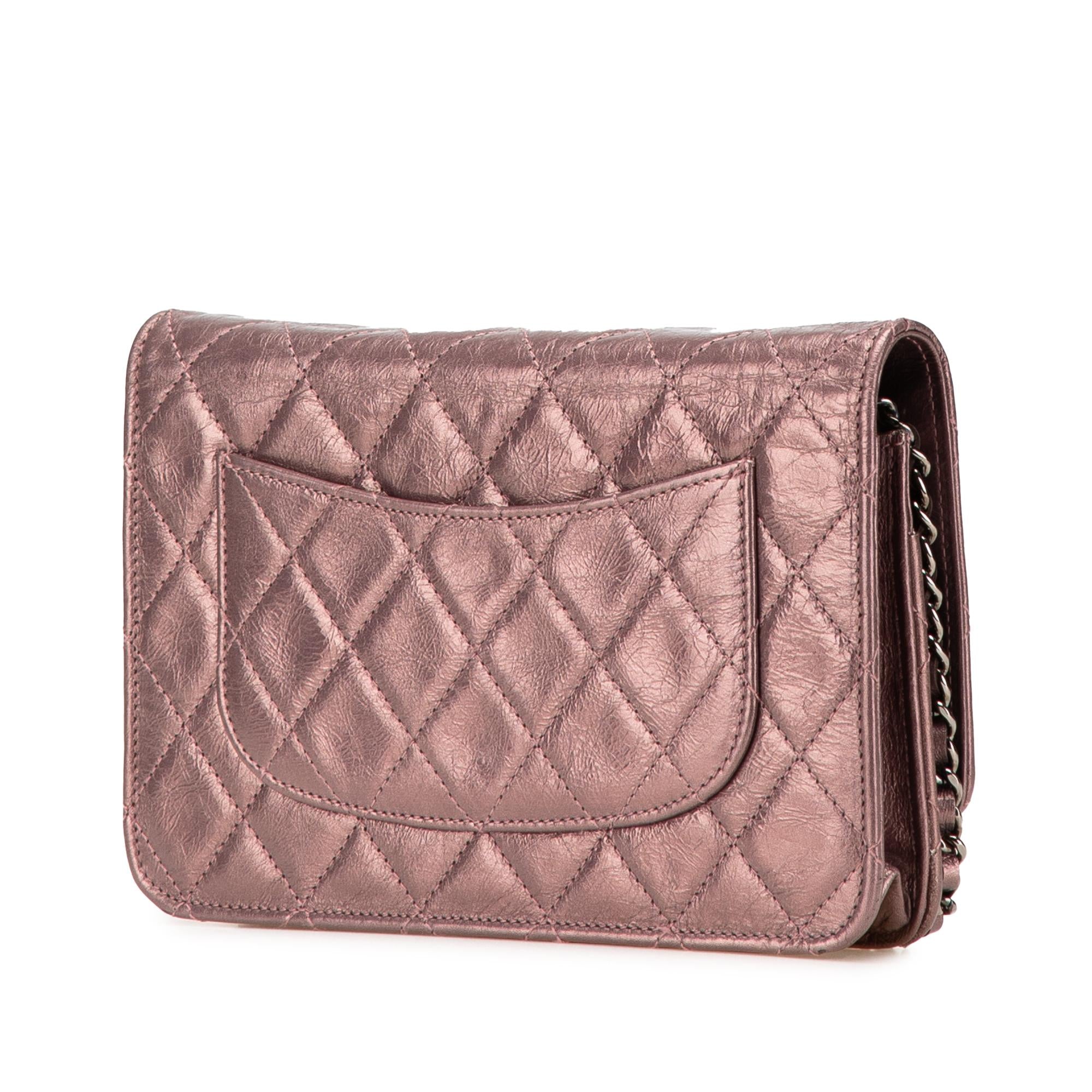 Chanel Reissue 2.55 Quilted Metallic Aged Calfskin Wallet on Chain