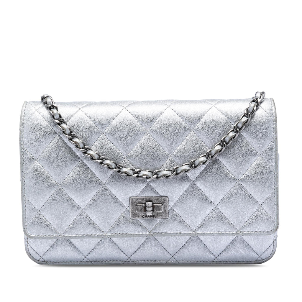 Chanel Reissue 2.55 Quilted Metallic Aged Calfskin Wallet on Chain