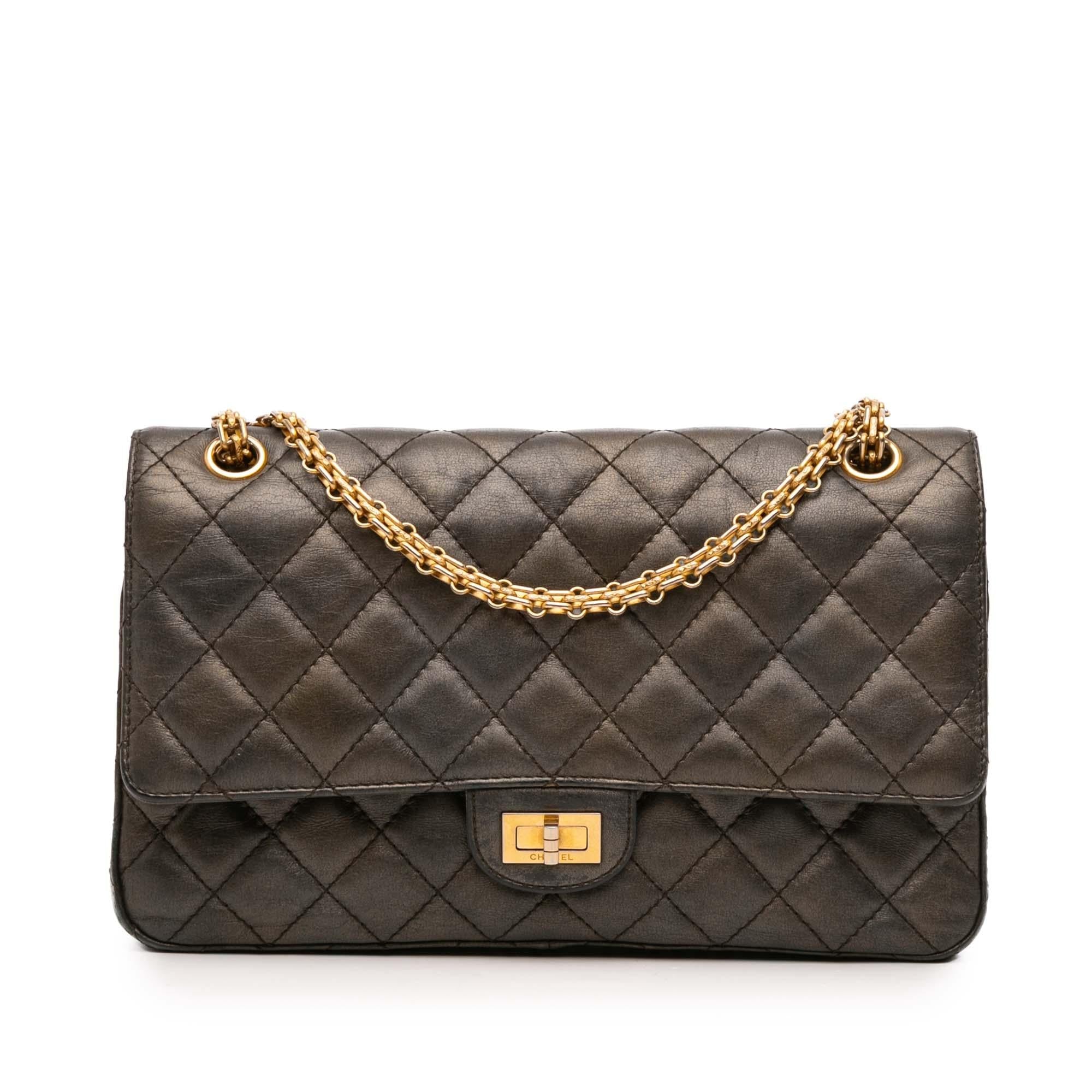 Chanel Reissue 2.55 Quilted Metallic Lambskin Double Flap 226