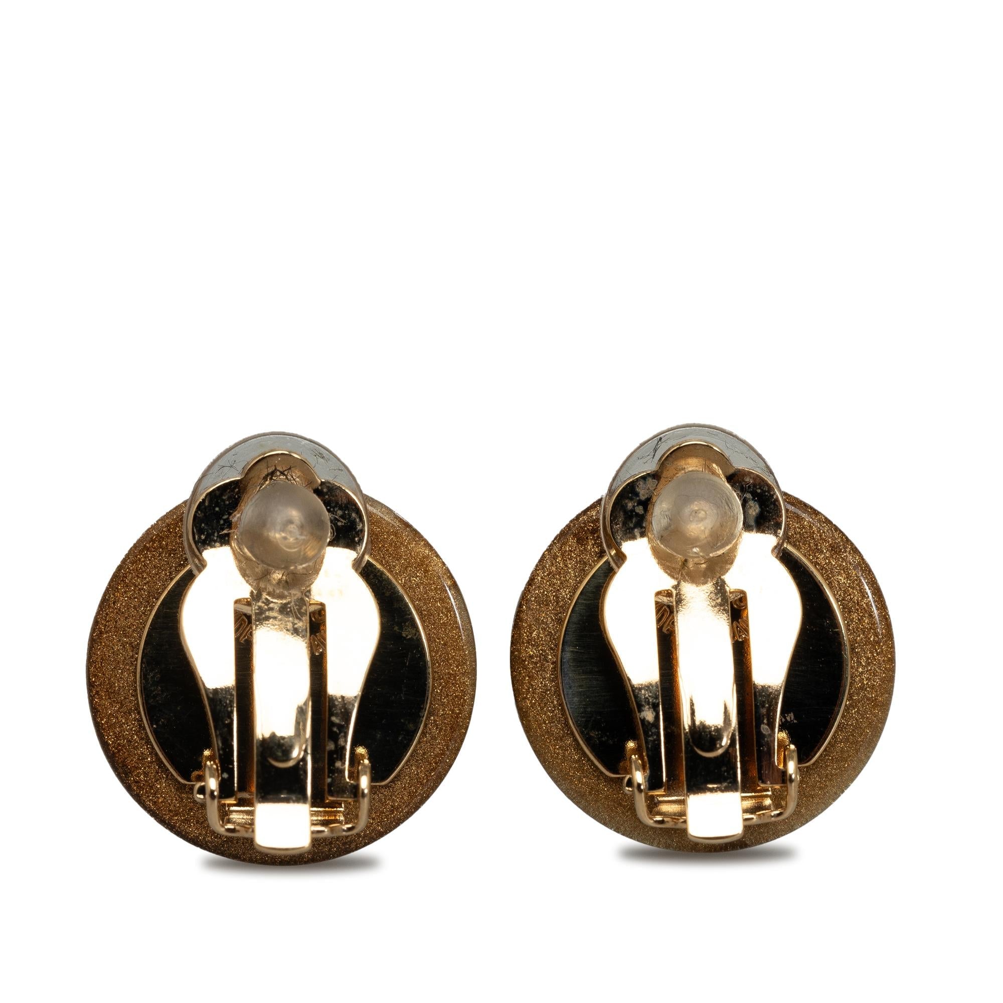 Chanel Resin CC Clover Clip On Earrings (SHG-acjHHU)