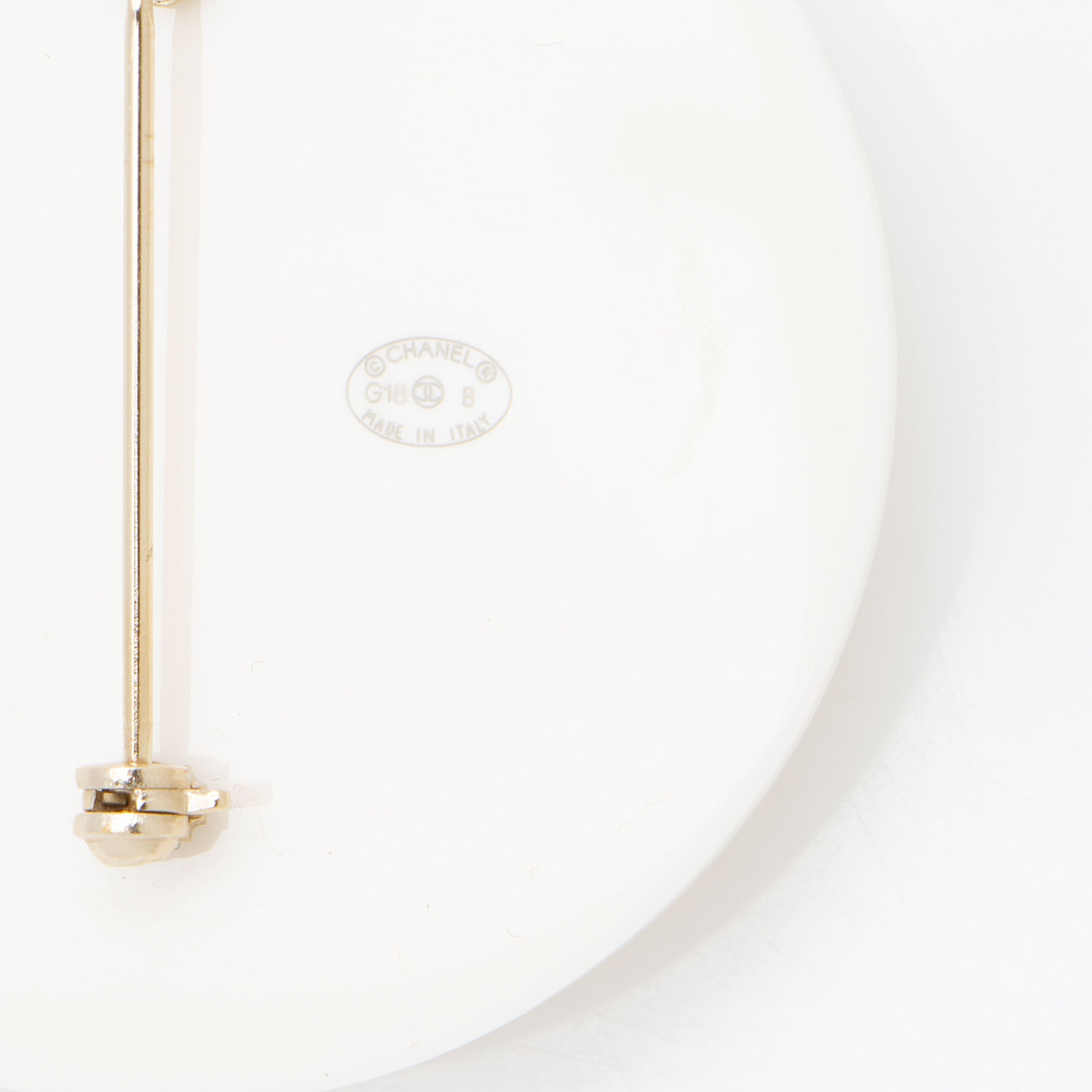 Chanel Resin Pearl Coco CC Profile Brooch