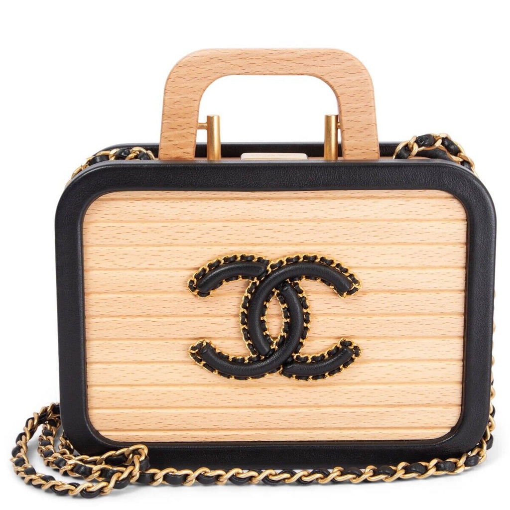 CHANEL BEECH WOOD & LAMBSKIN CC VANITY CASE BAG