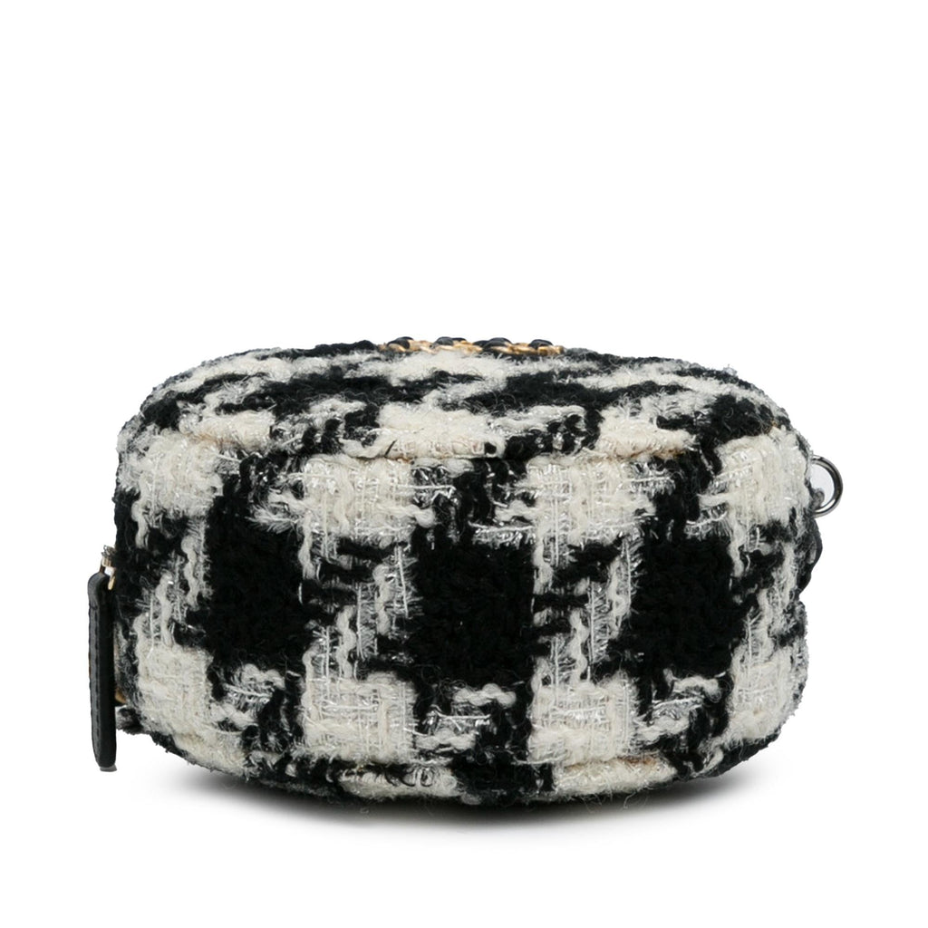 Chanel Round Tweed 19 Clutch with Chain and Lambskin Coin Purse (SHG-QcxD1I)