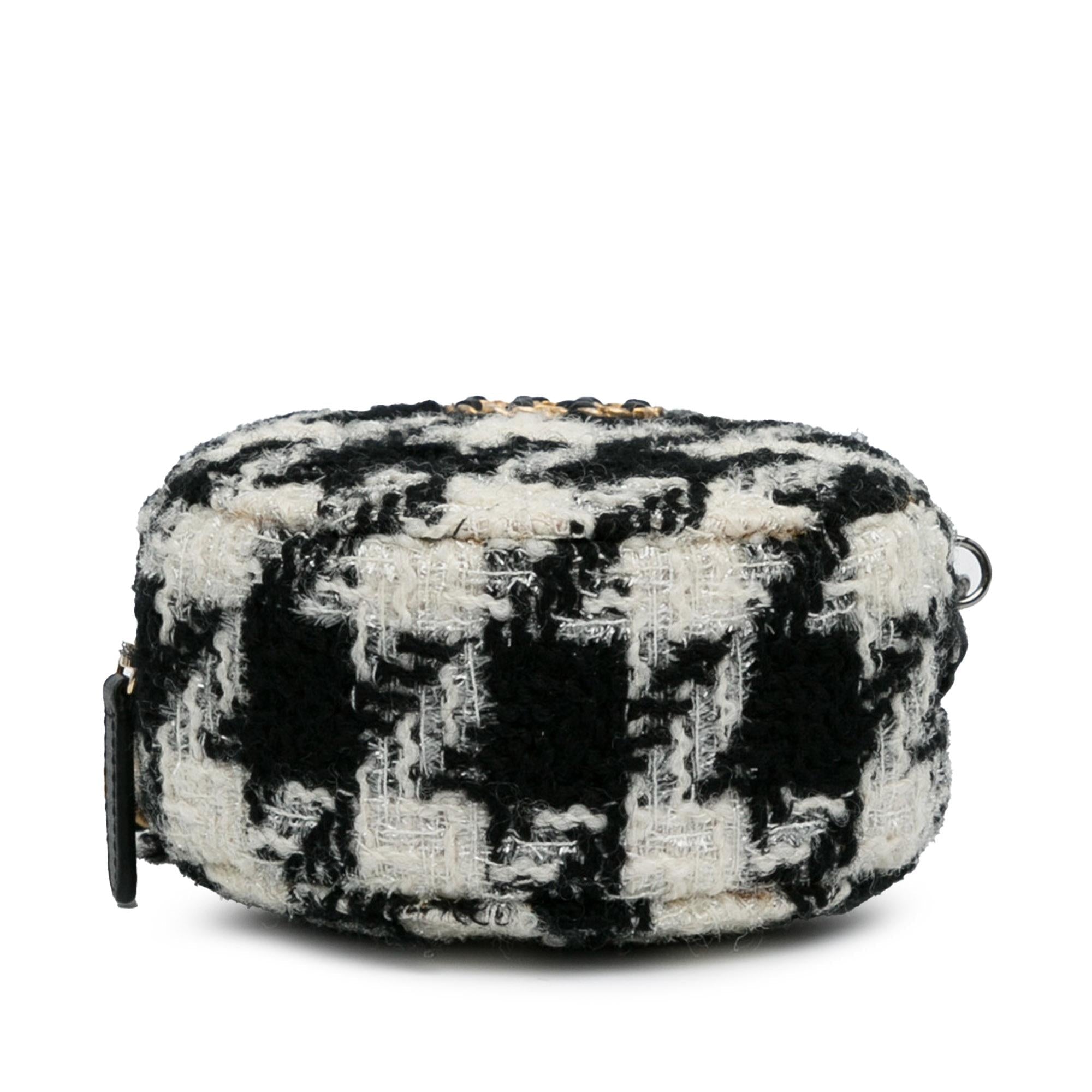 Chanel Round Tweed 19 Clutch with Chain and Lambskin Coin Purse (SHG-QcxD1I)