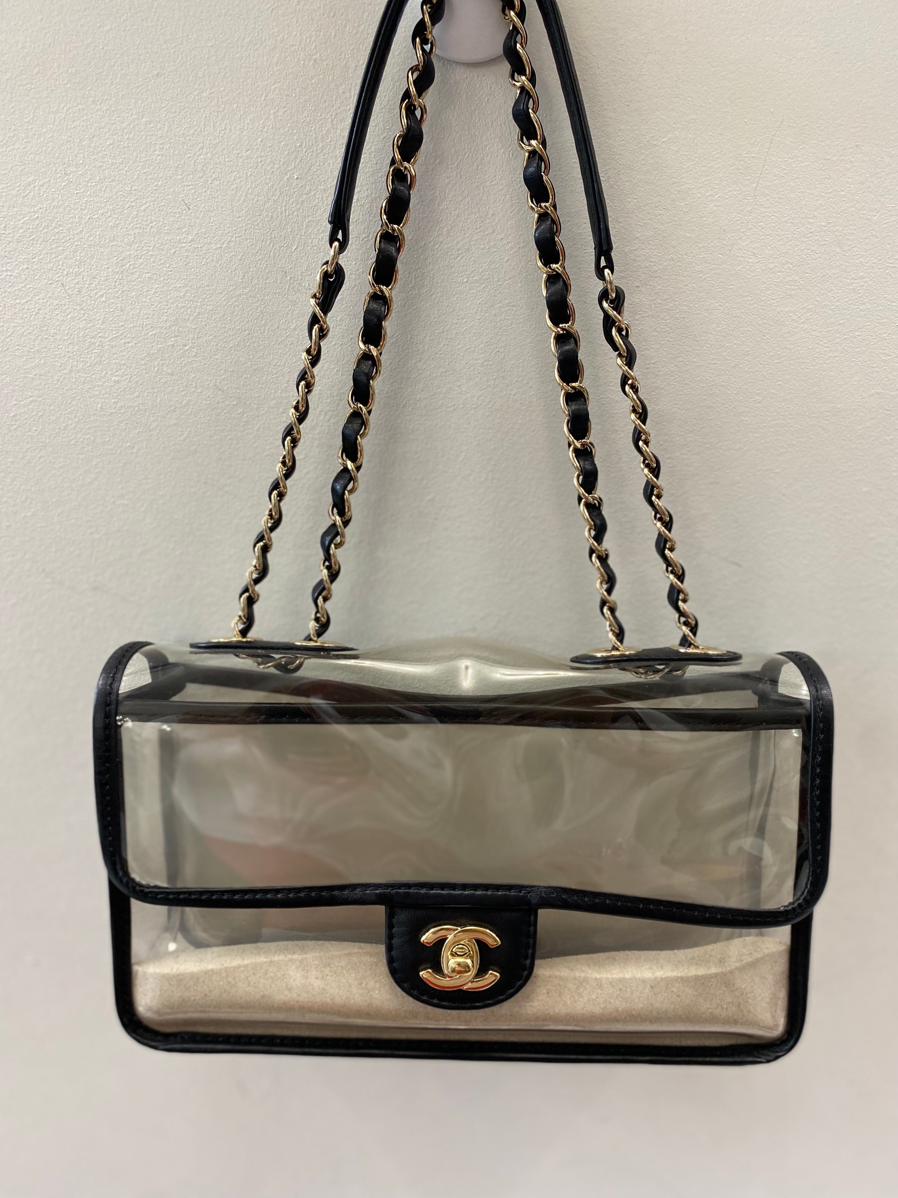 CHANEL SAND BY THE SEA PVC & LAMBSKIN MEDIUM FLAP BAG