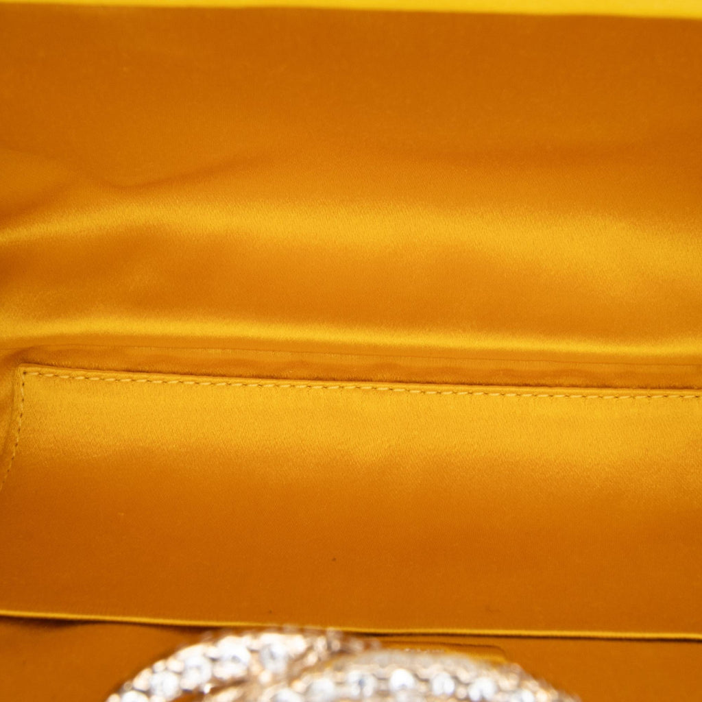 Chanel Satin Crystal Camellia Evening Frame Clutch