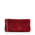 Chanel Satin Crystal Embellished Camellia Clutch on Chain