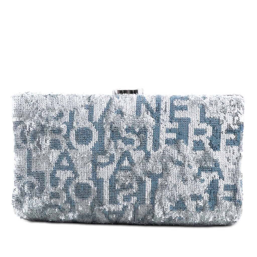 Chanel Satin Sequin Embroidered La Pausa Evening Clutch