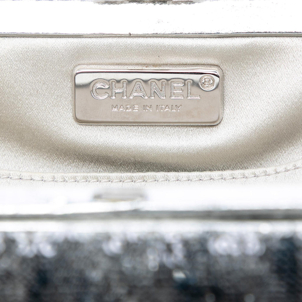 Chanel Satin Sequin Embroidered La Pausa Evening Clutch
