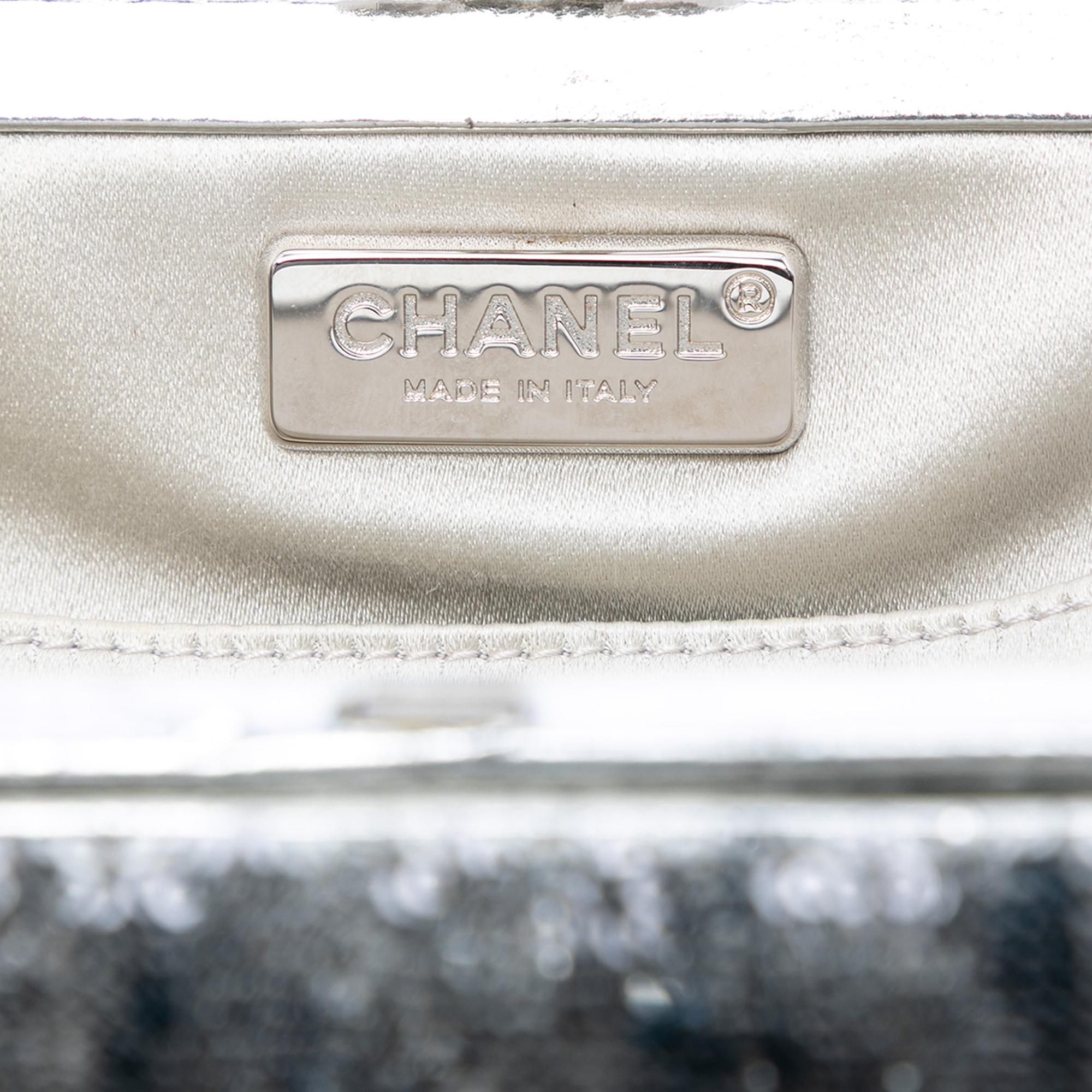 Chanel Satin Sequin Embroidered La Pausa Evening Clutch