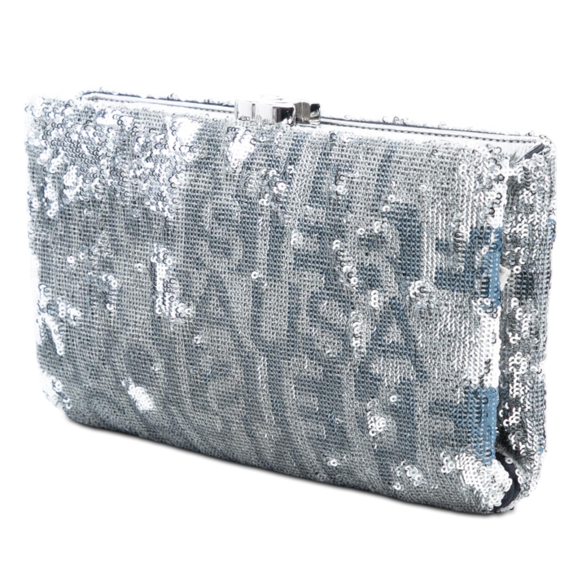 Chanel Satin Sequin Embroidered La Pausa Evening Clutch