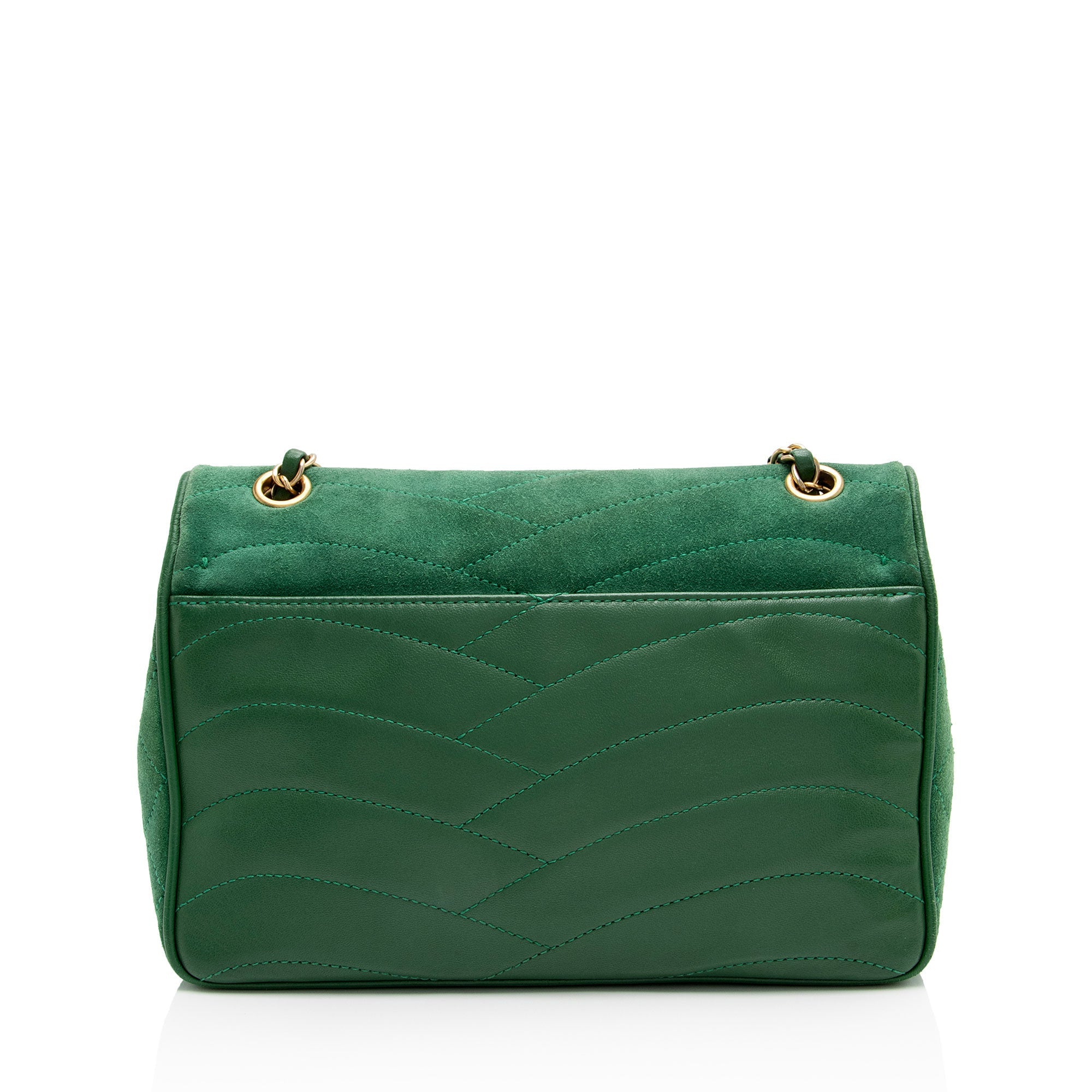 Chanel Scallop Quilted Suede Pagoda Medium Flap Bag (SHF-StVv1m)