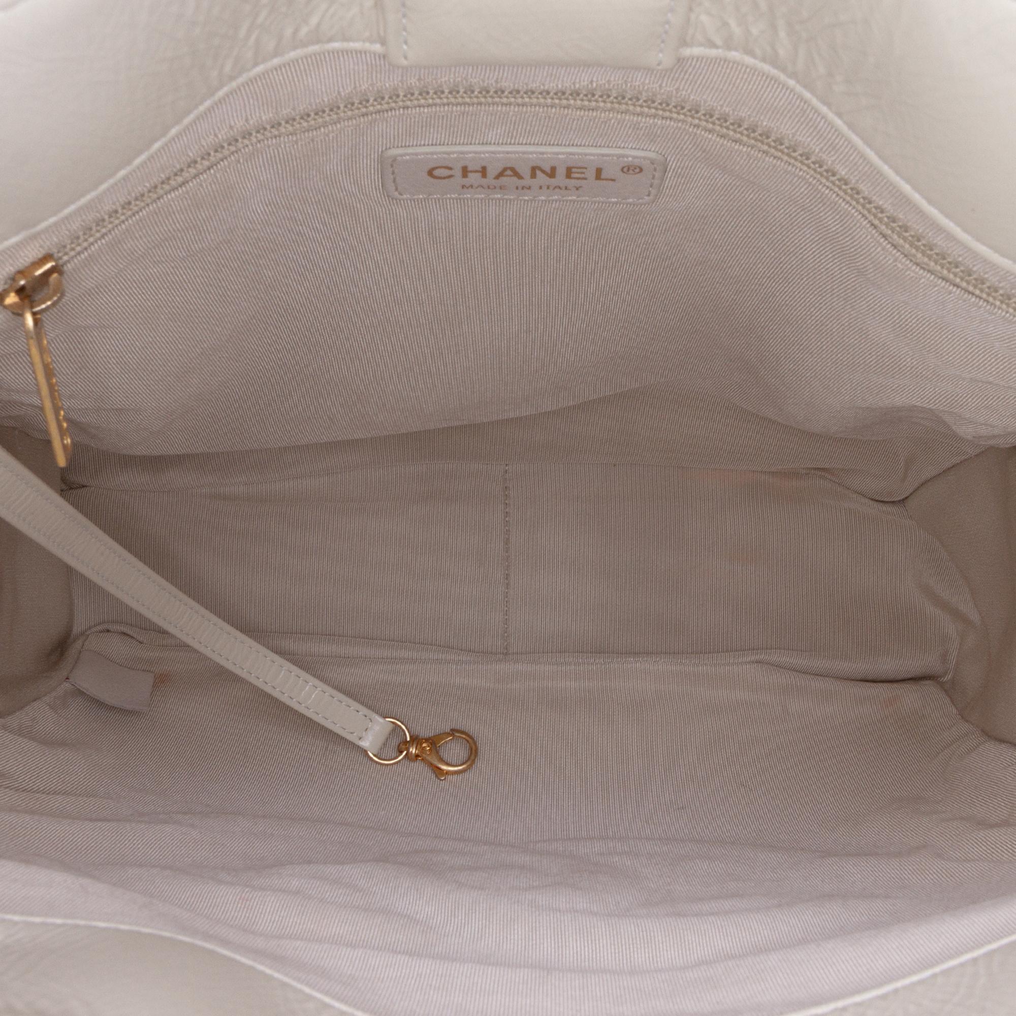 Chanel Shiny Aged Calfskin North South Shopping Tote