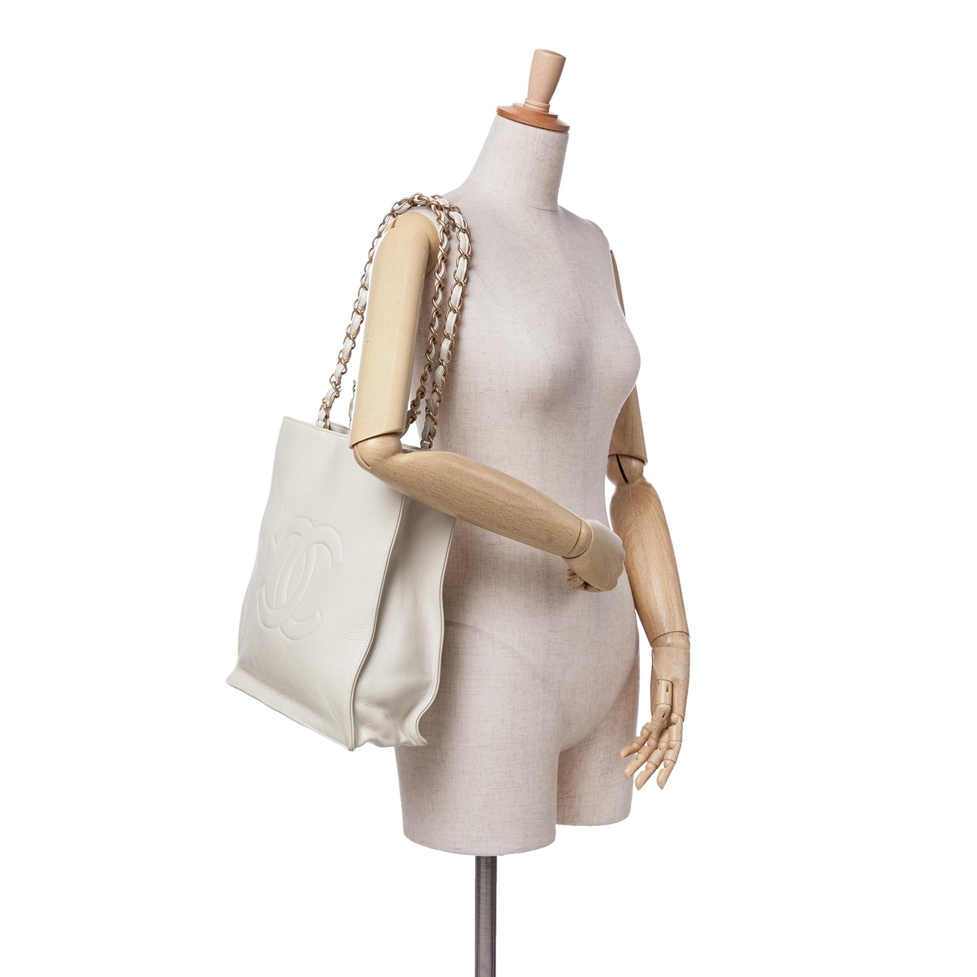 Chanel Shiny Aged Calfskin North South Shopping Tote