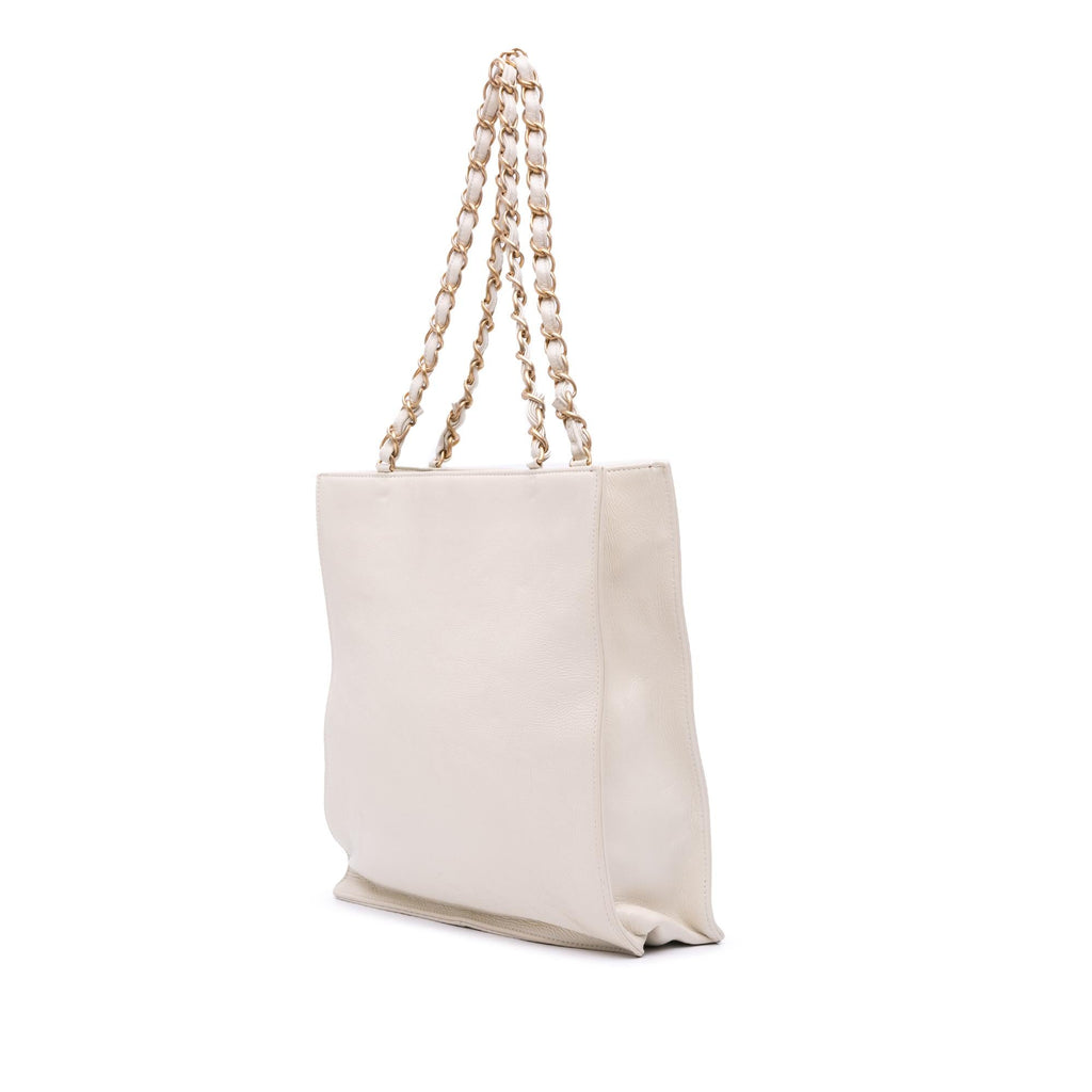 Chanel Shiny Aged Calfskin North South Shopping Tote
