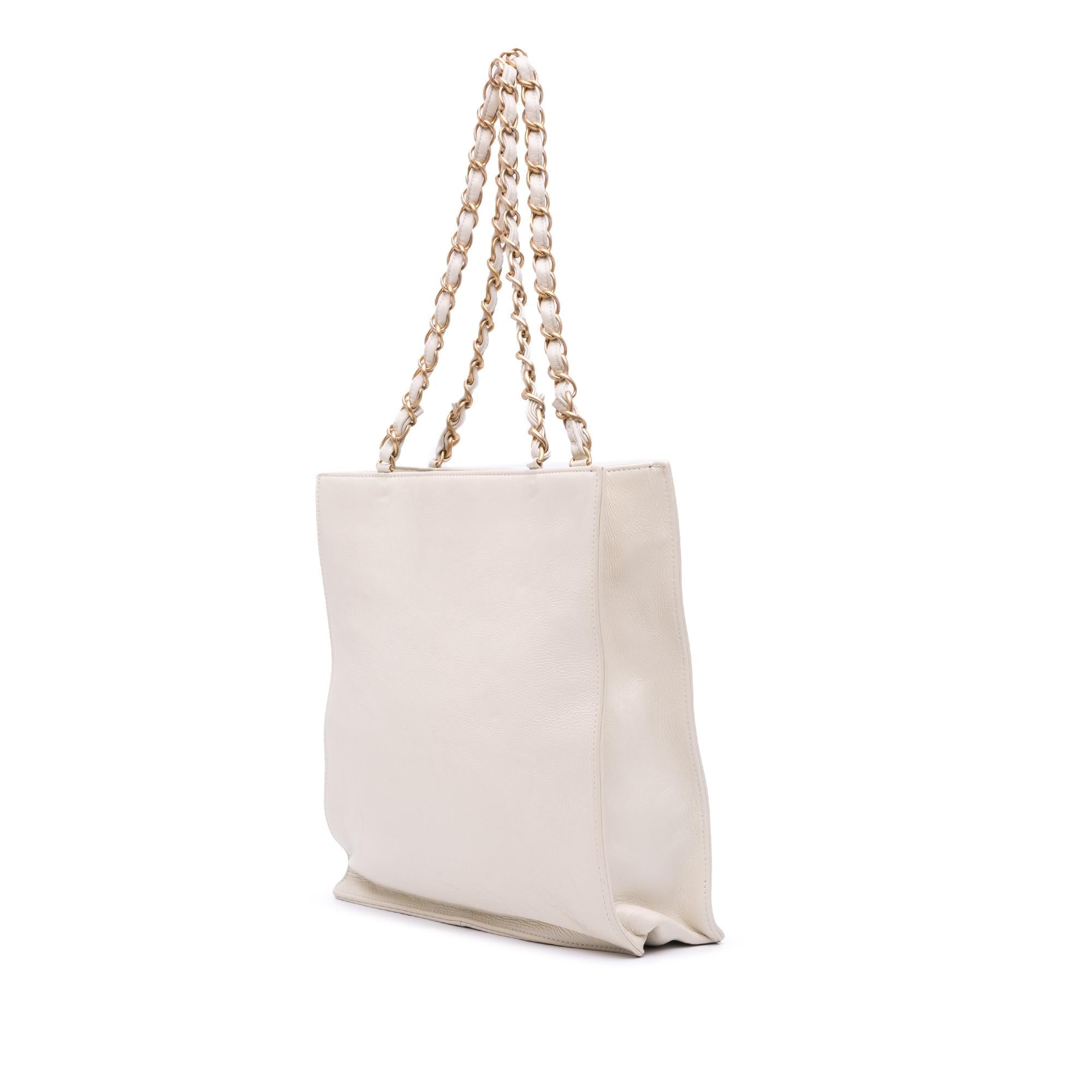 Chanel Shiny Aged Calfskin North South Shopping Tote