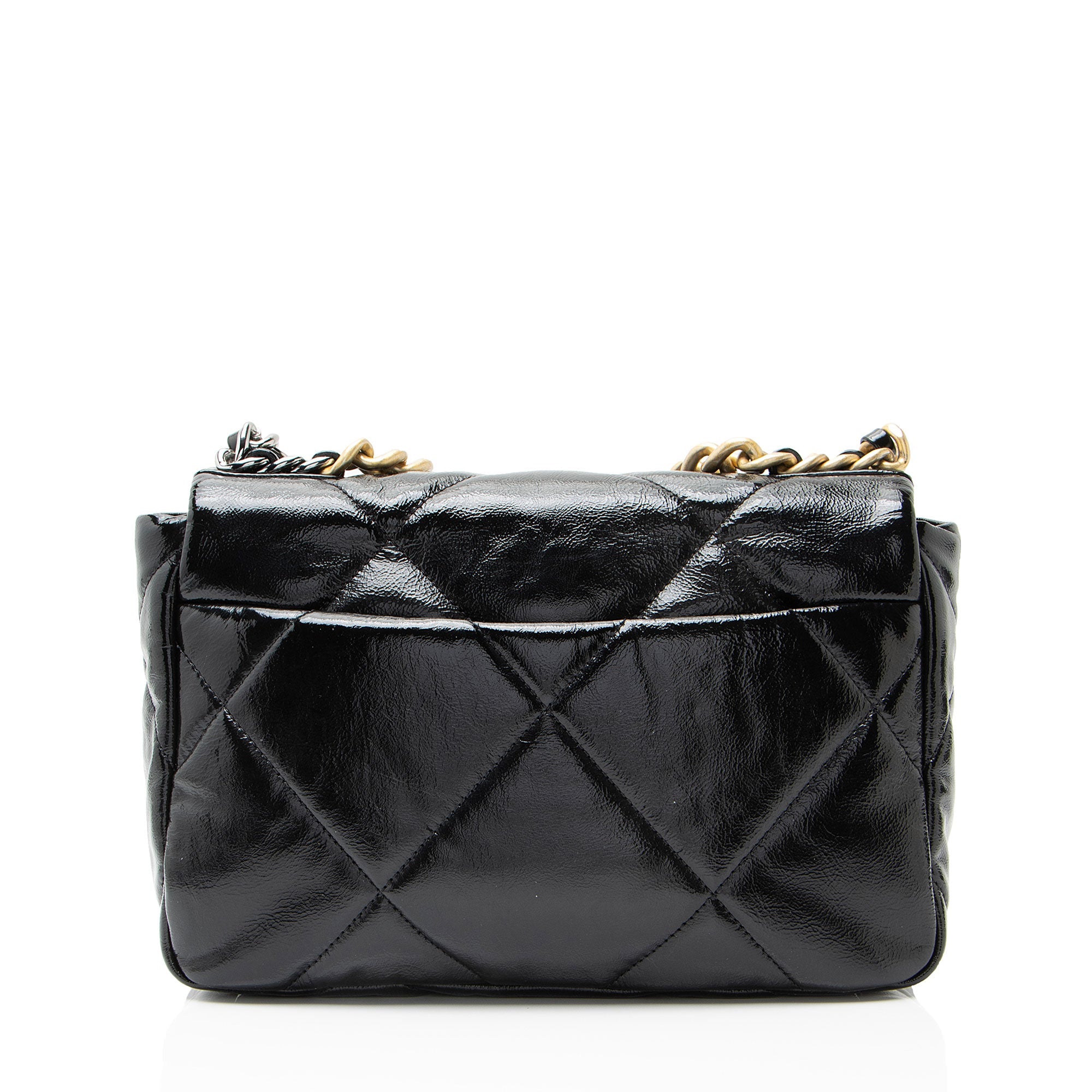 Chanel Shiny Crumpled Calfskin 19 Medium Flap Shoulder Bag