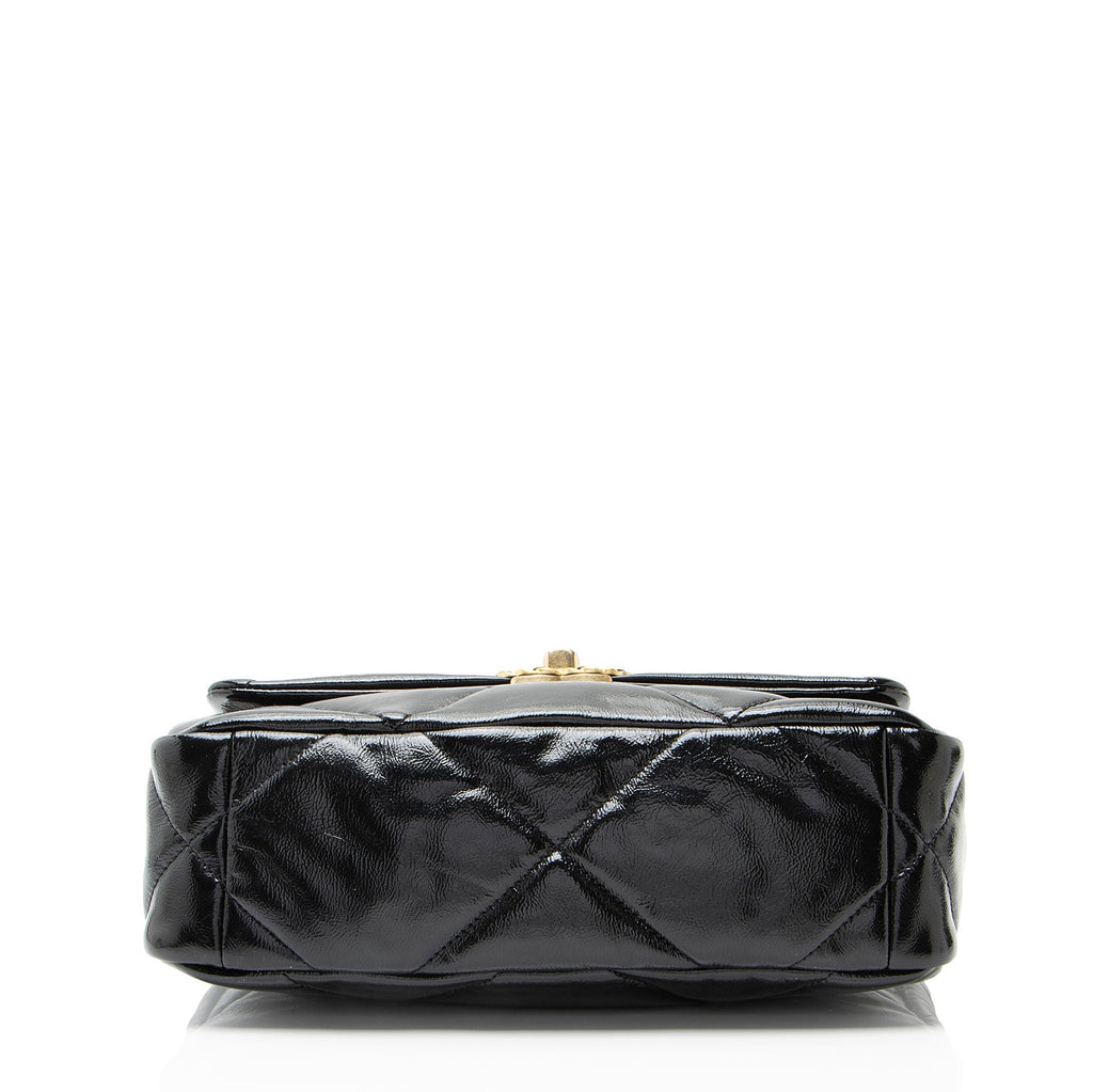 Chanel Shiny Crumpled Calfskin 19 Medium Flap Shoulder Bag