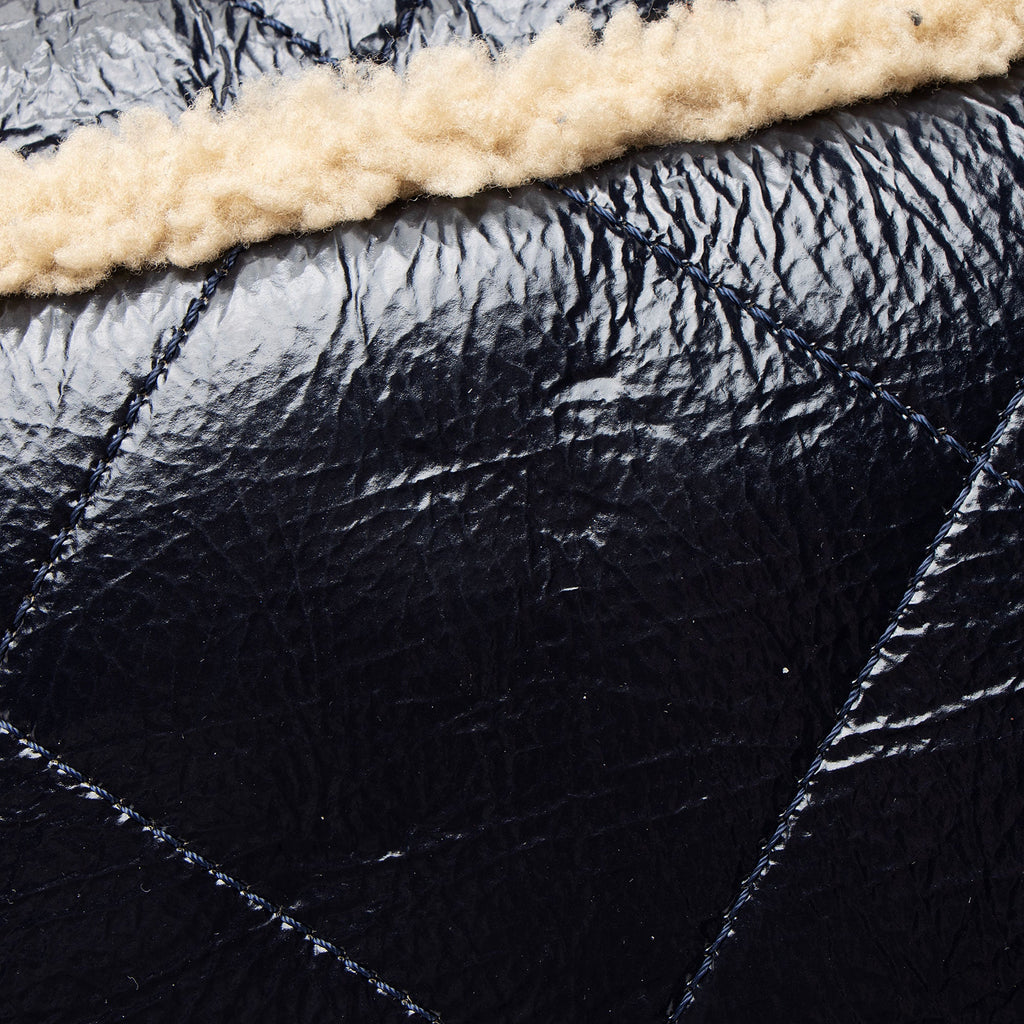 Chanel Shiny Crumpled Calfskin Shearling 19 Medium Flap Shoulder Bag