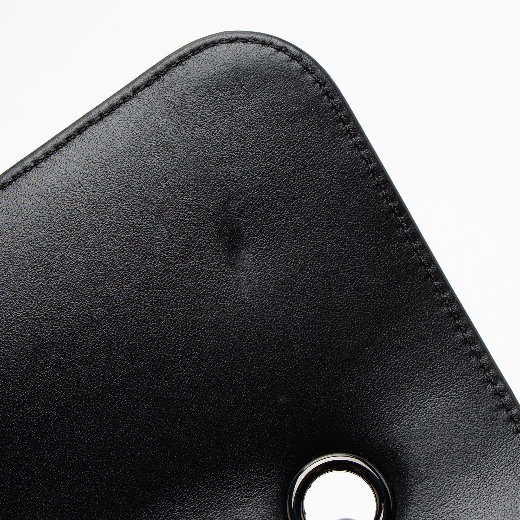 Chanel Shiny Crumpled Calfskin So Black Double You Flap Bag