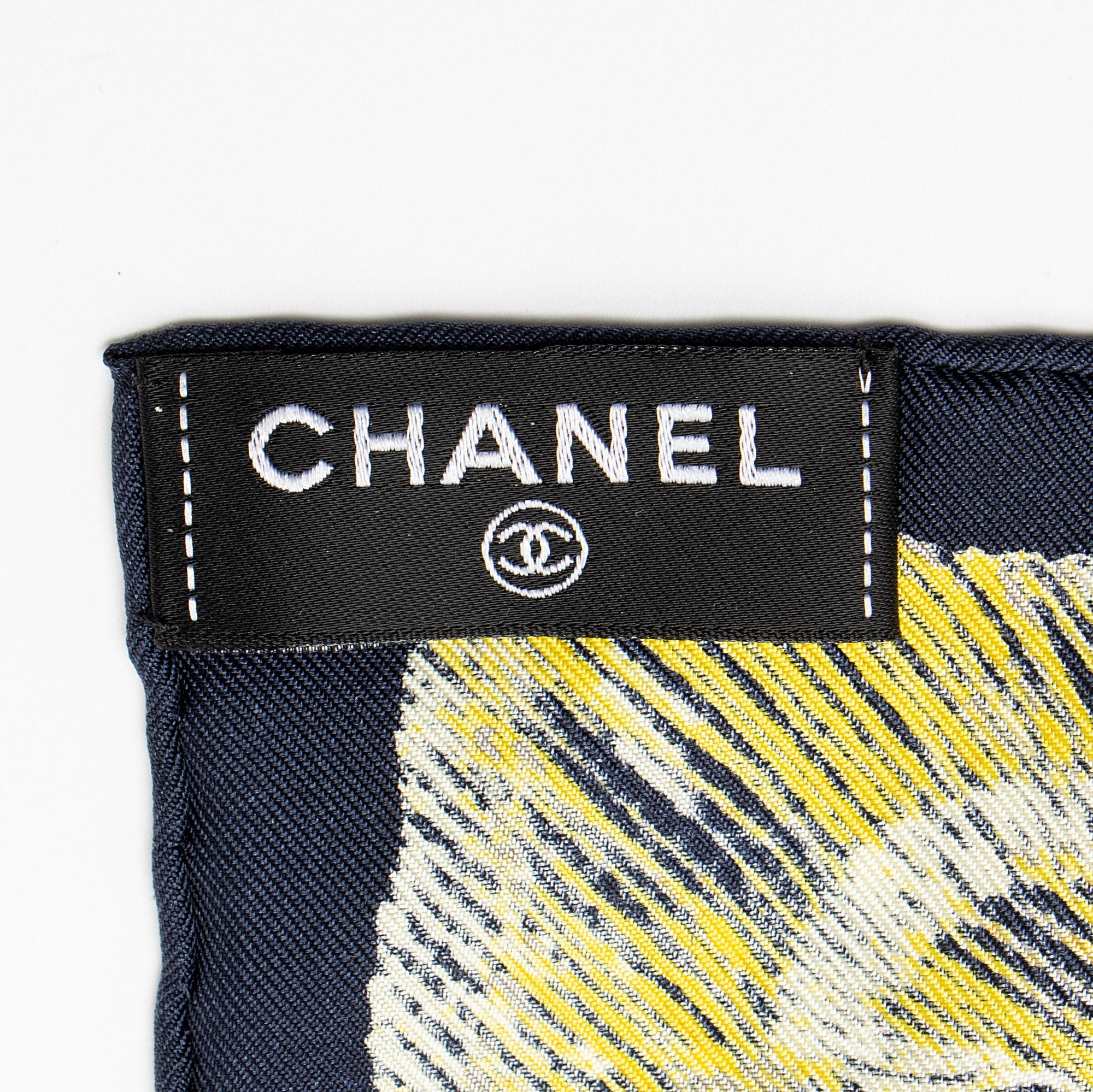 Chanel Silk Camellia Moons 90cm Scarf