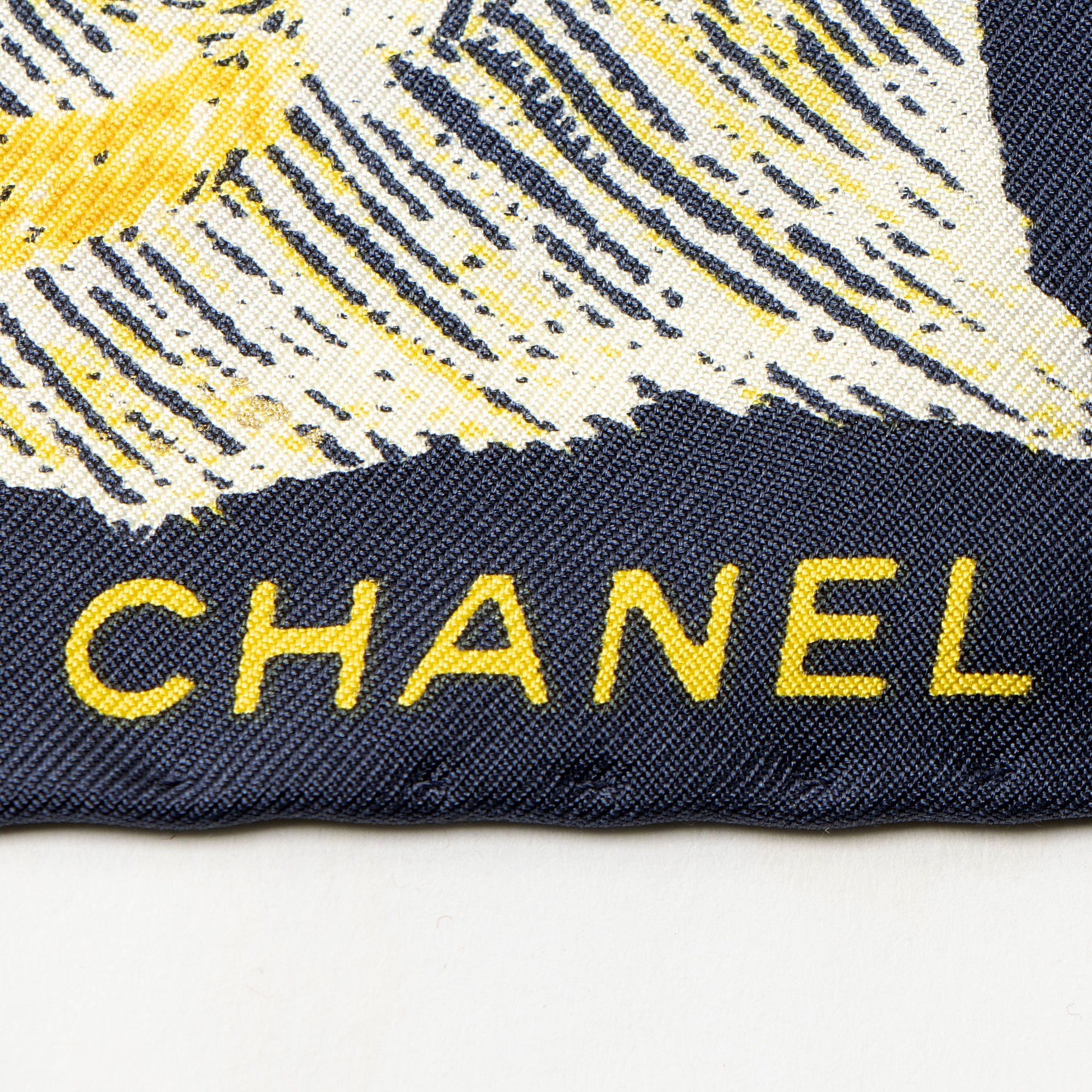 Chanel Silk Camellia Moons 90cm Scarf