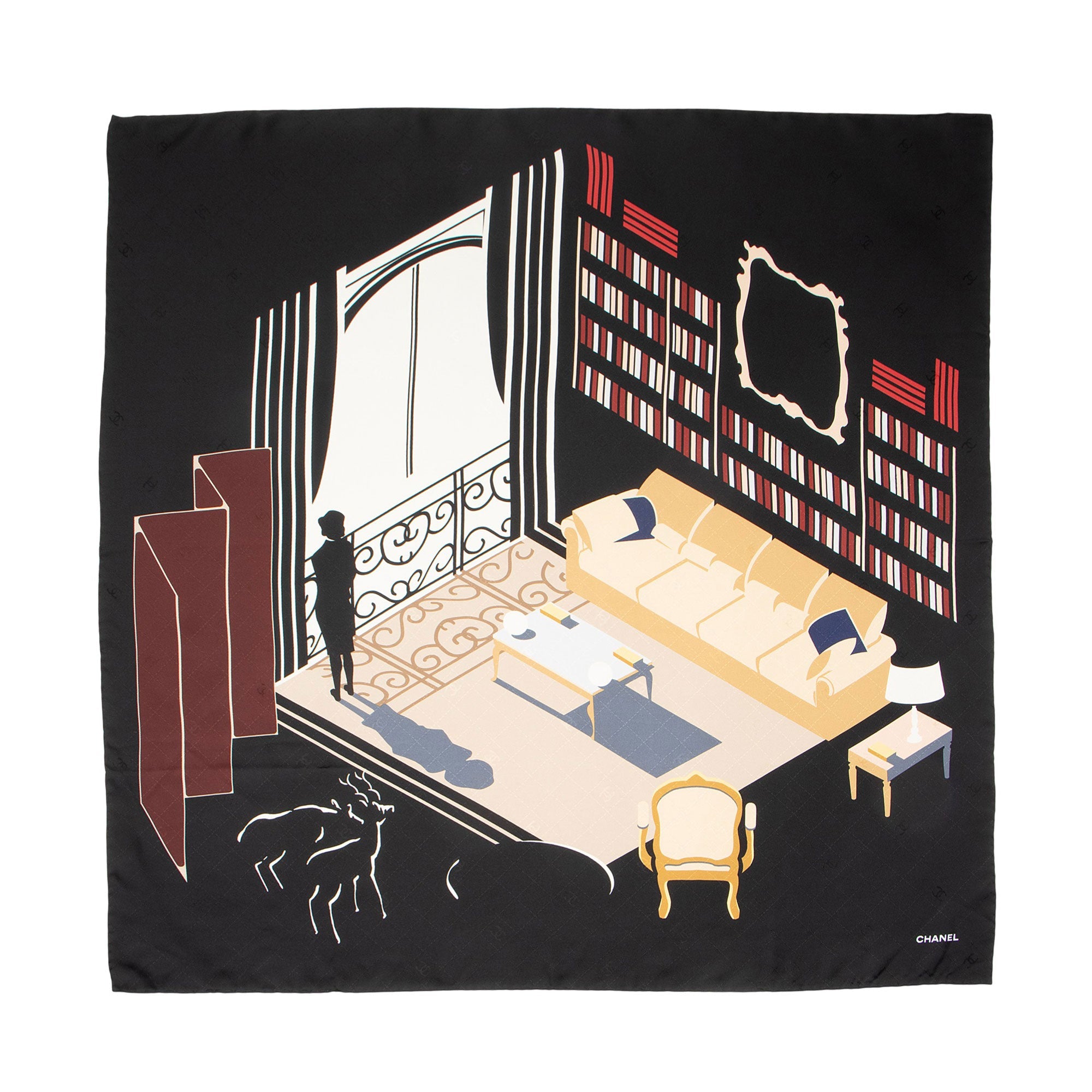Chanel Silk Coco's Window 90cm Scarf