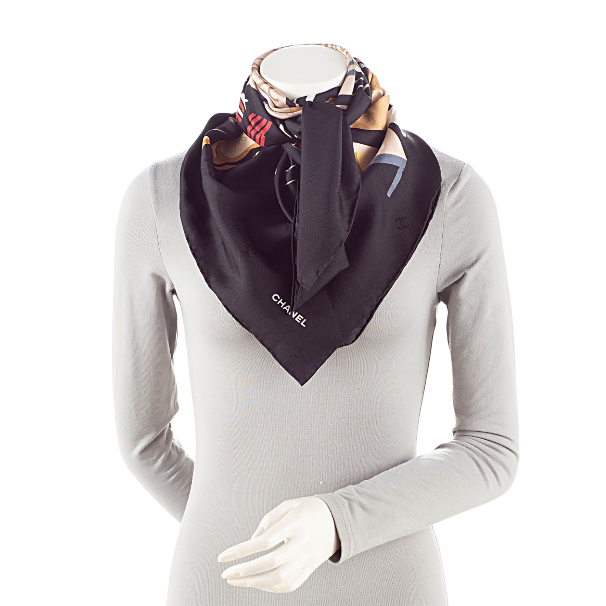 Chanel Silk Coco's Window 90cm Scarf