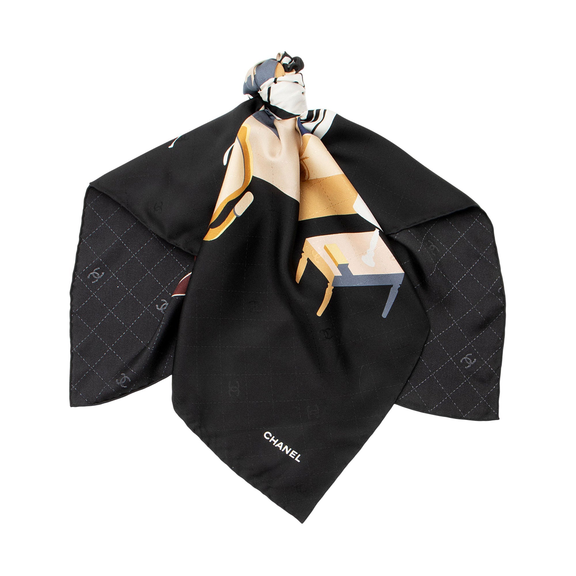 Chanel Silk Coco's Window 90cm Scarf