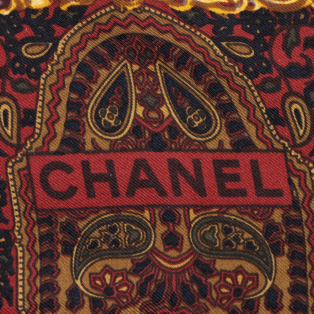 Chanel Vintage Silk Wool Paisley 90cm Scarf