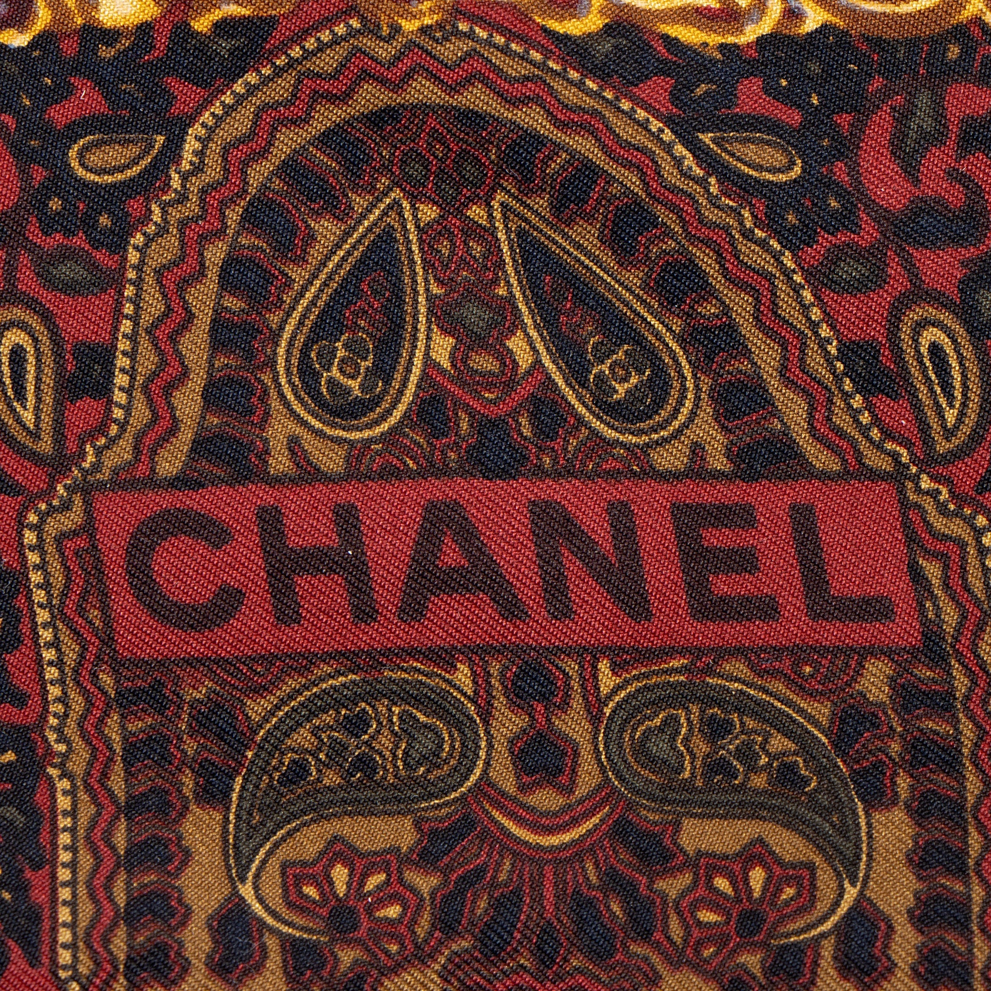 Chanel Vintage Silk Wool Paisley 90cm Scarf