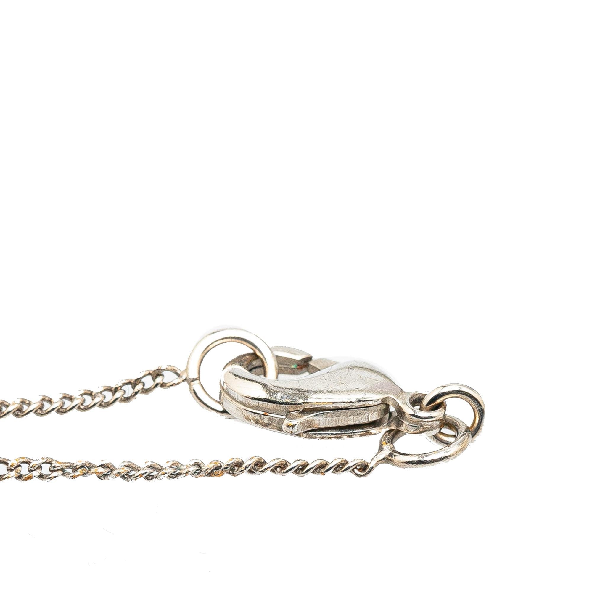 Chanel Silver Plated CC Pendant Necklace (SHG-nUpDpW)