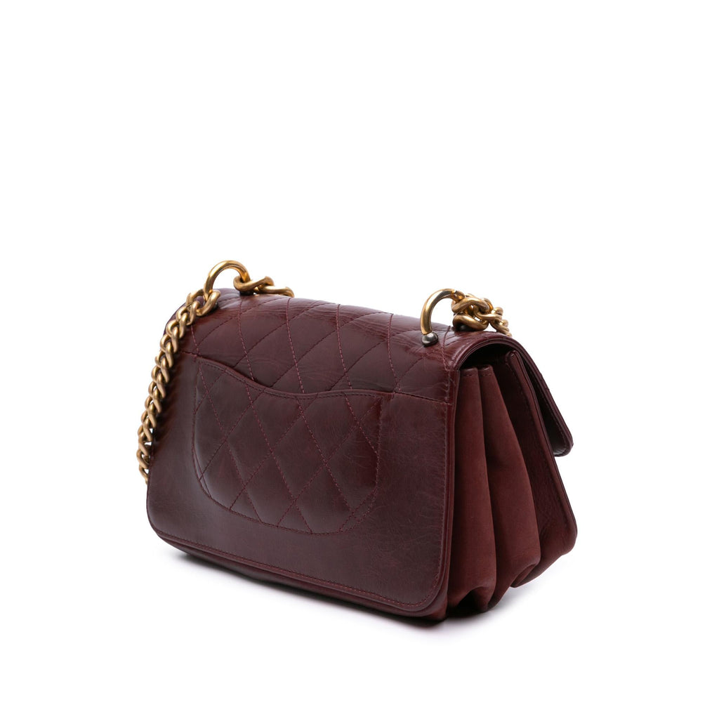 Chanel Small Aged Calfskin Straight Lined Flap