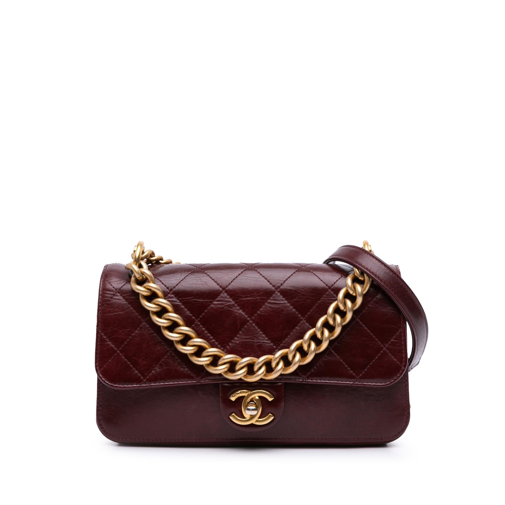 Chanel Small Aged Calfskin Straight Lined Flap