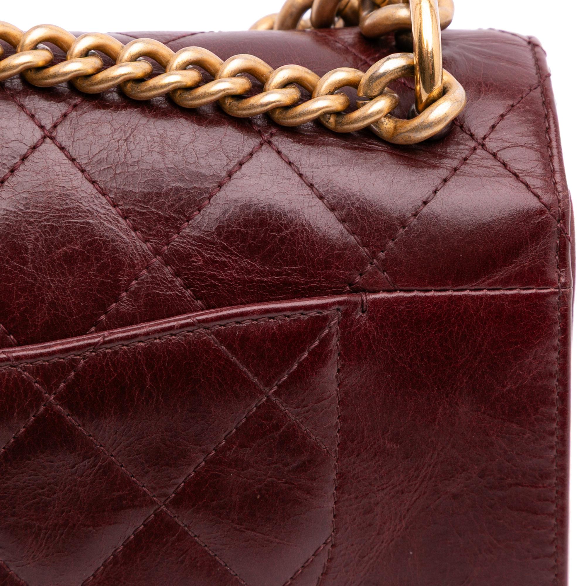 Chanel Small Aged Calfskin Straight Lined Flap