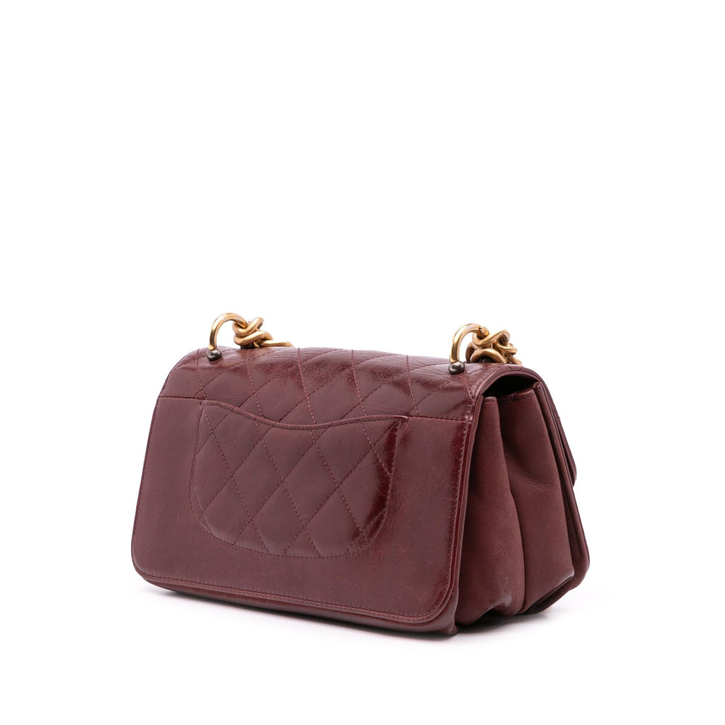 Chanel Small Aged Calfskin Straight Lined Flap