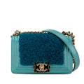 Chanel Small Bicolor Shearling Boy Flap