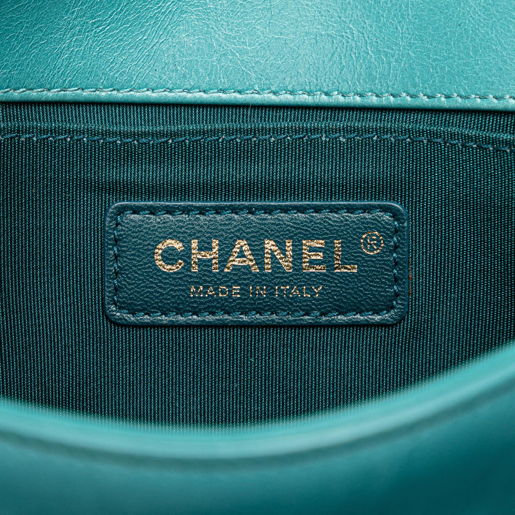 Chanel Small Bicolor Shearling Boy Flap