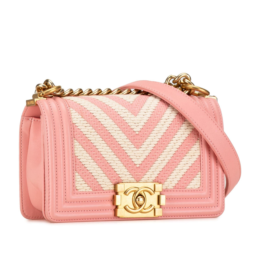 Chanel Small Braided Chevron Boy Flap (SHG-f3tD92)