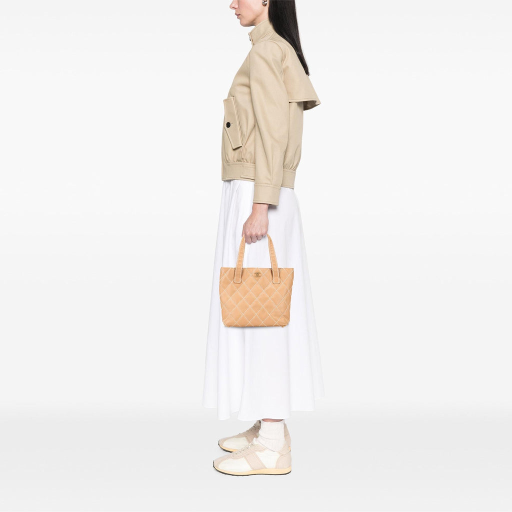 Chanel Small CC Calfskin Wild Stitch Tote