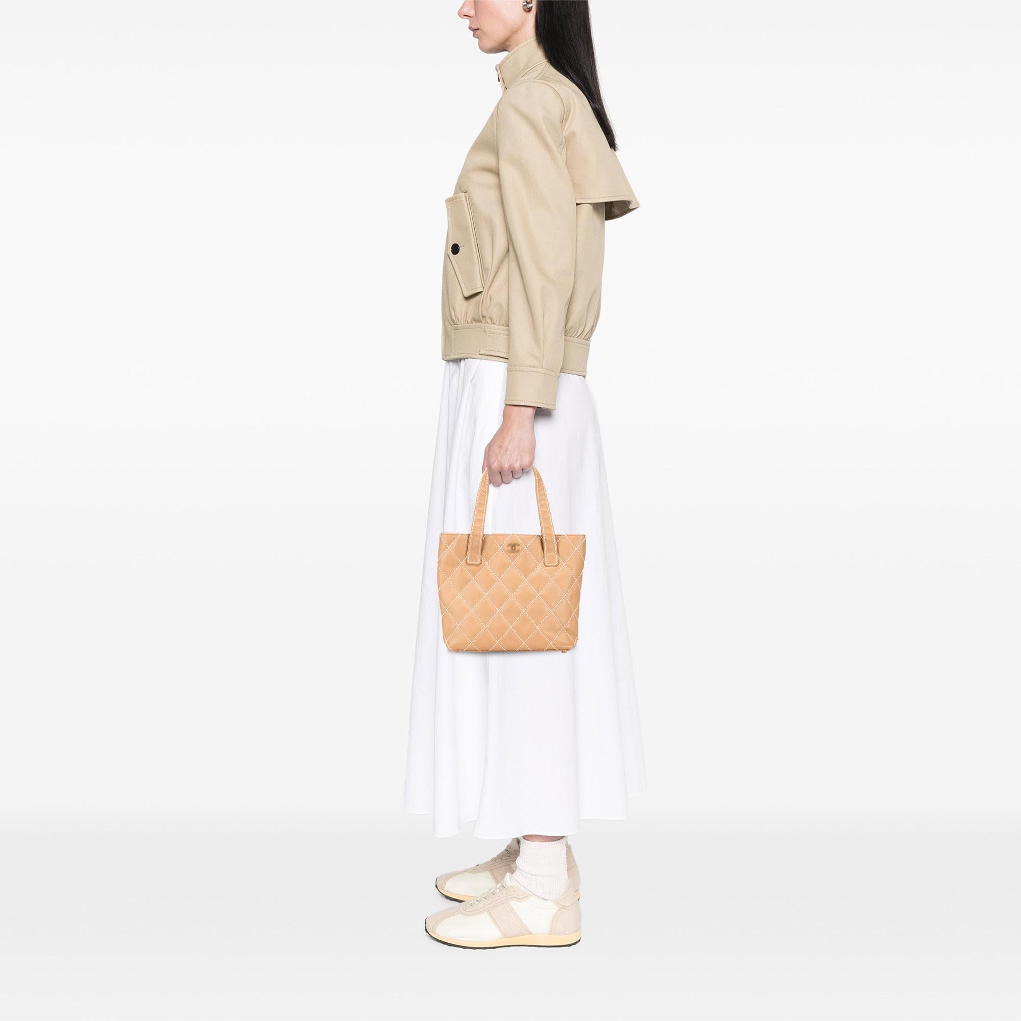 Chanel Small CC Calfskin Wild Stitch Tote