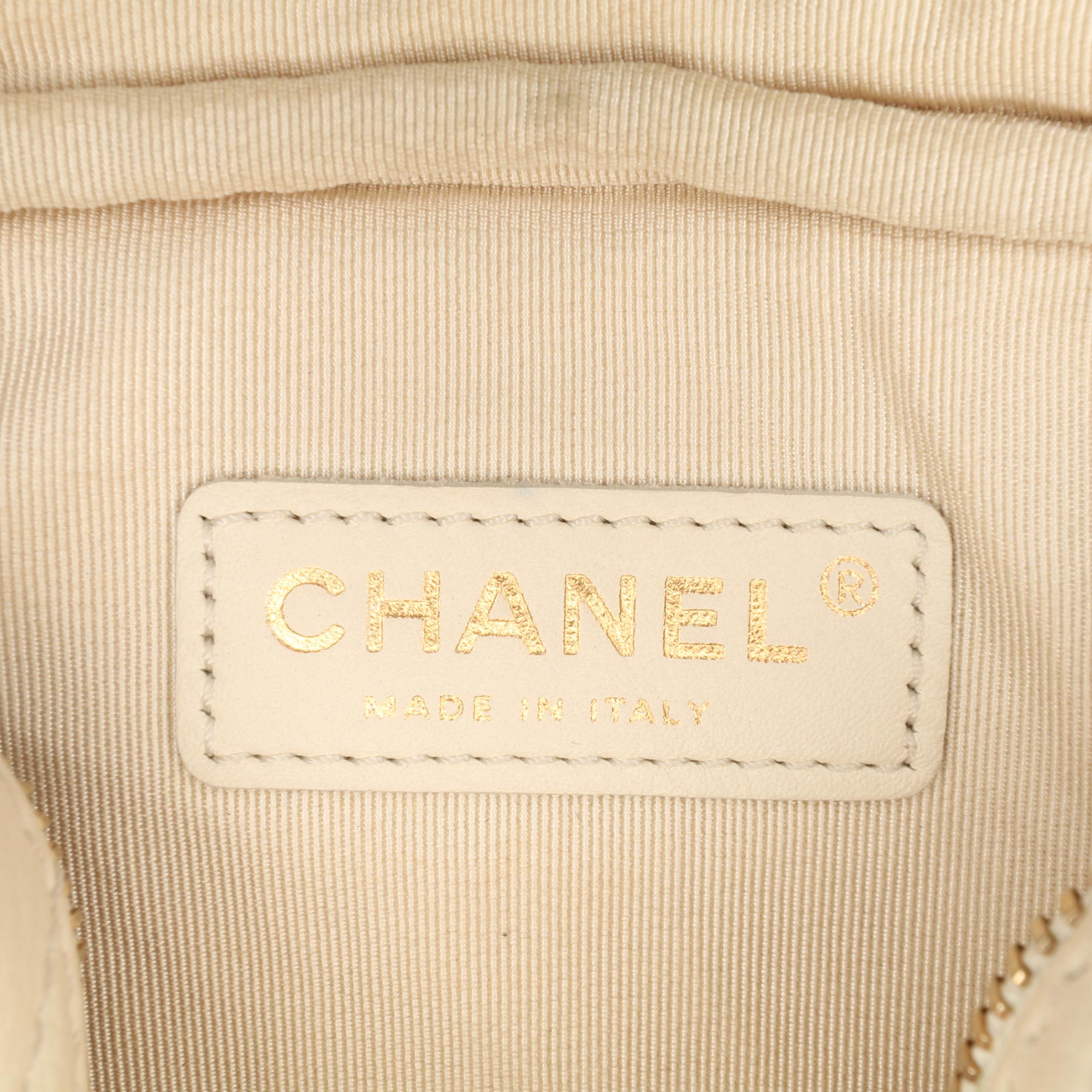 Chanel Small CC Flat Quilted Caviar Camera Bag