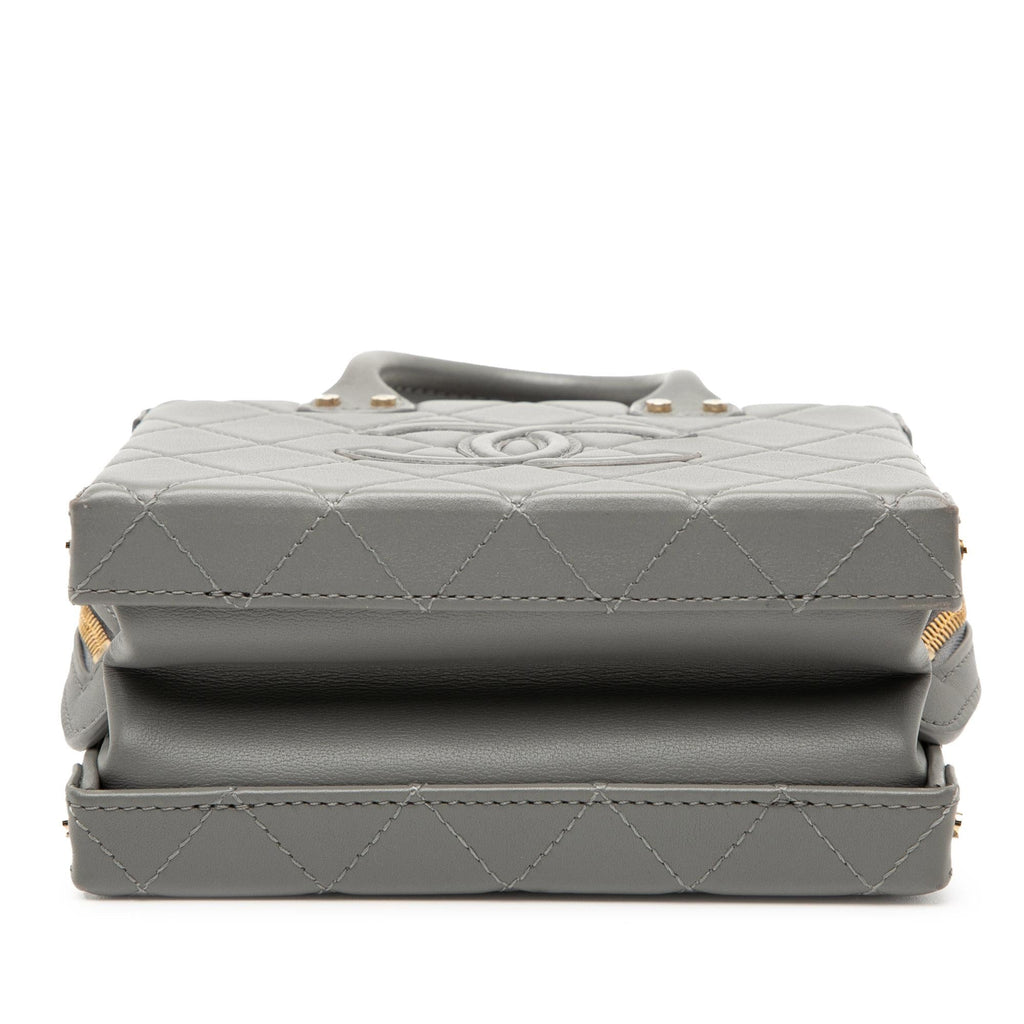 Chanel Small CC Quilted Calfskin Top Handle Convertible Vanity Case