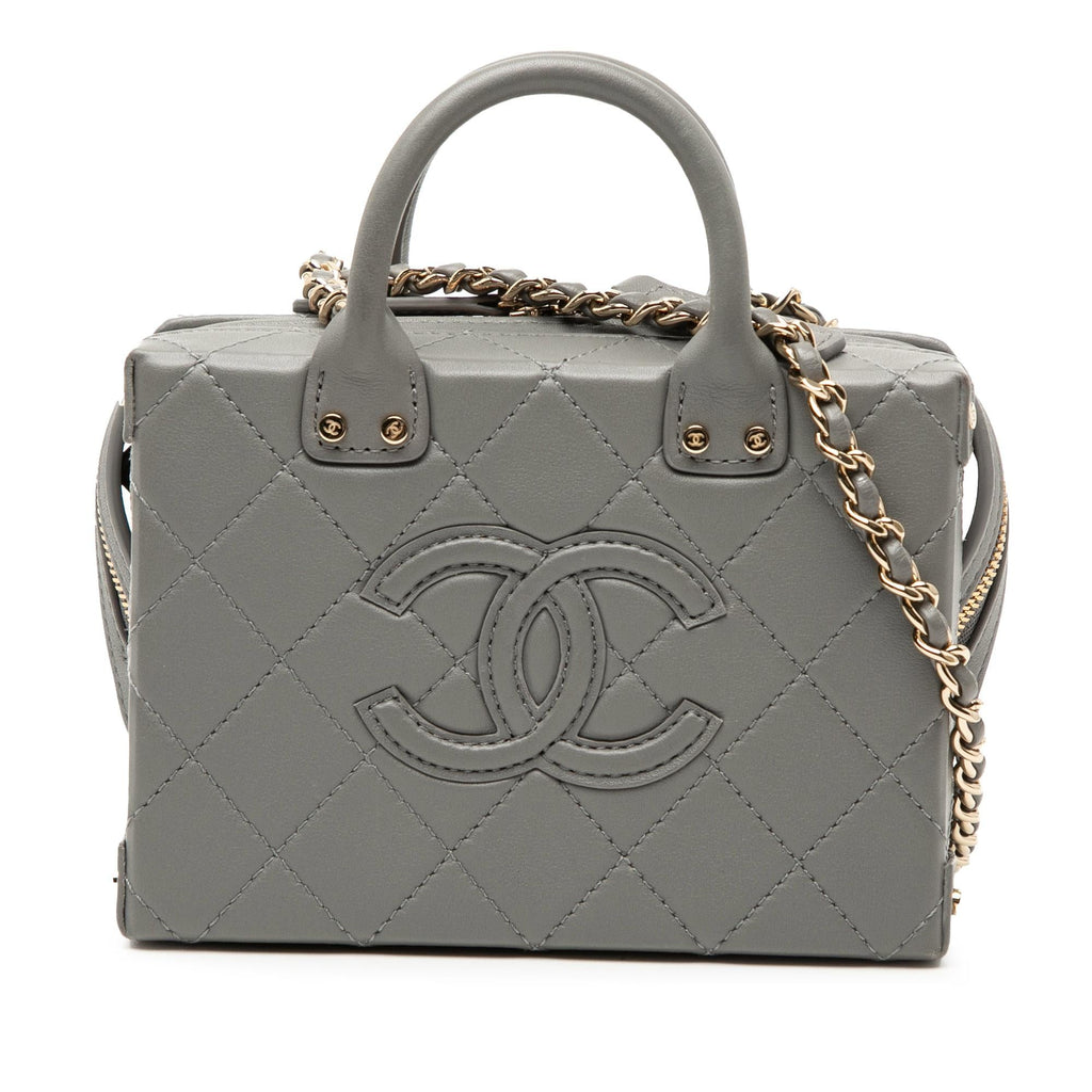 Chanel Small CC Quilted Calfskin Top Handle Convertible Vanity Case