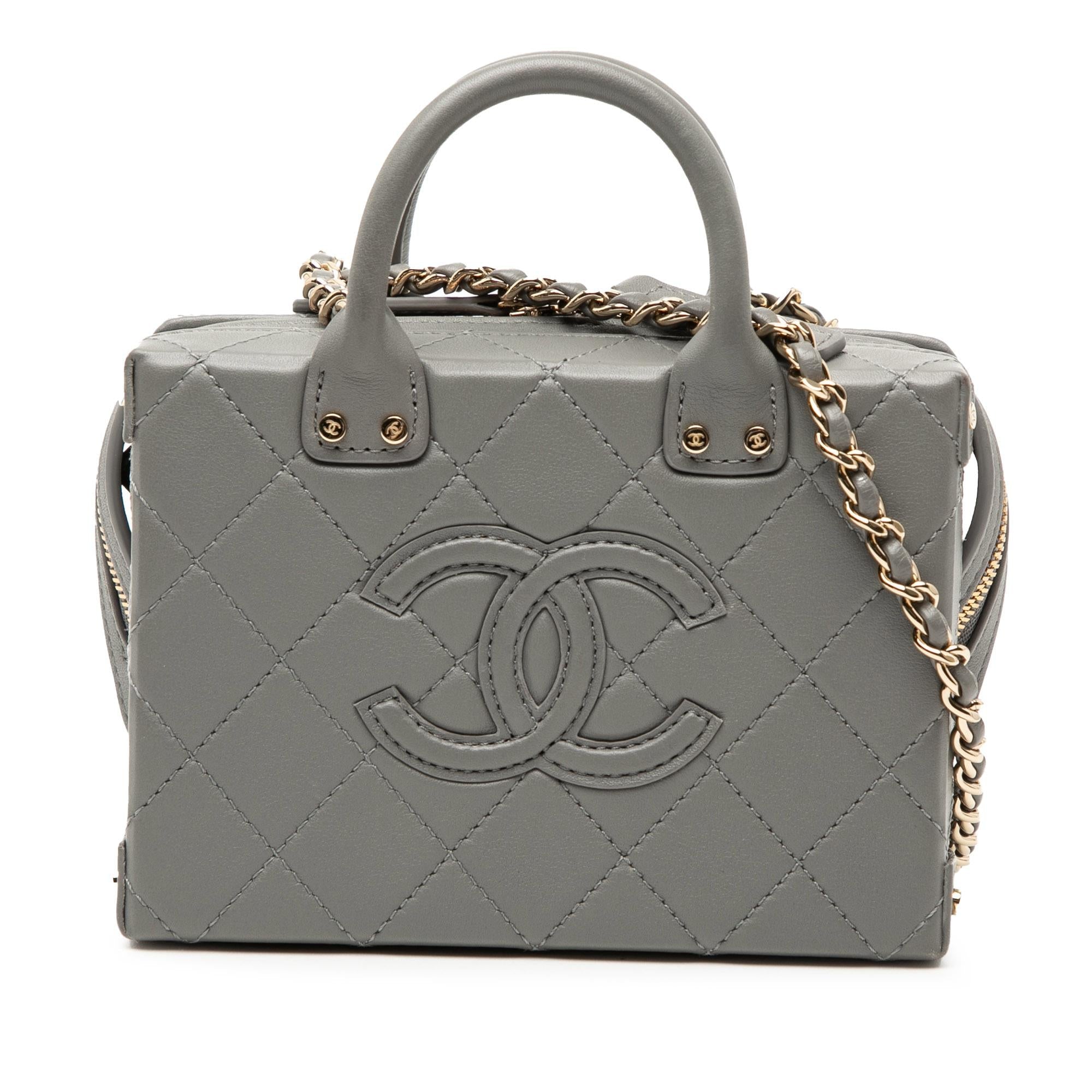 Chanel Small CC Quilted Calfskin Top Handle Convertible Vanity Case